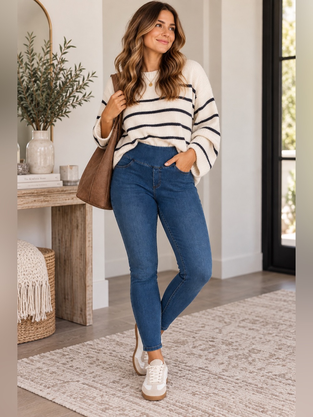 NWT Halara Flex Denim Pull On Skinny Legging Jeans Size L